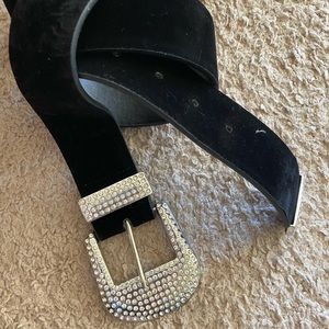 Black belt with rhinestones